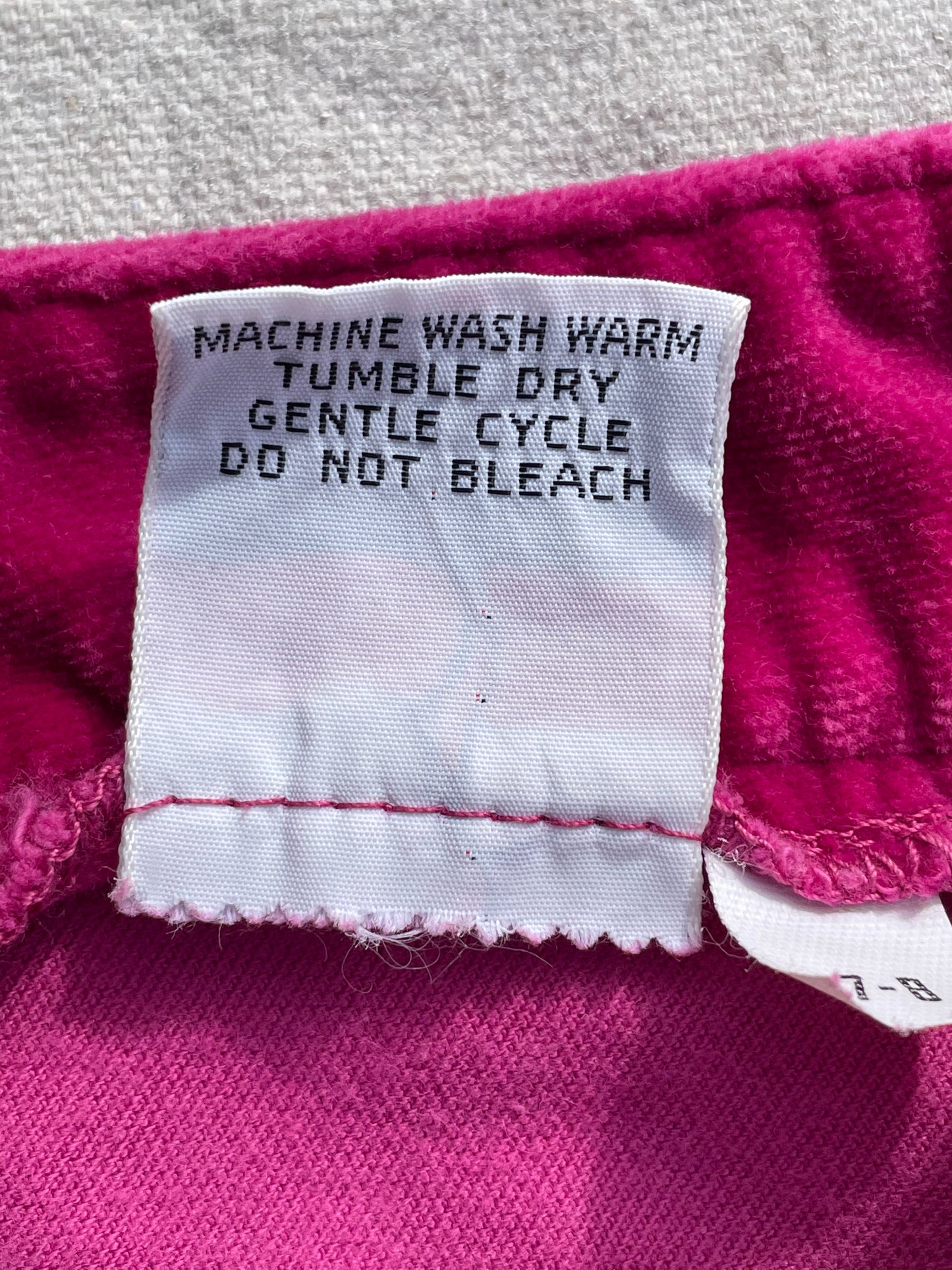 80s Fuchsia Bon Jour Faux Velvet Pants