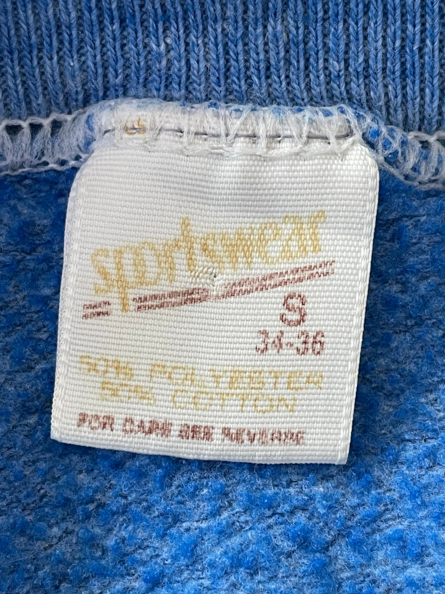 70s Cerulean Blue Short Sleeve Sweatshirt