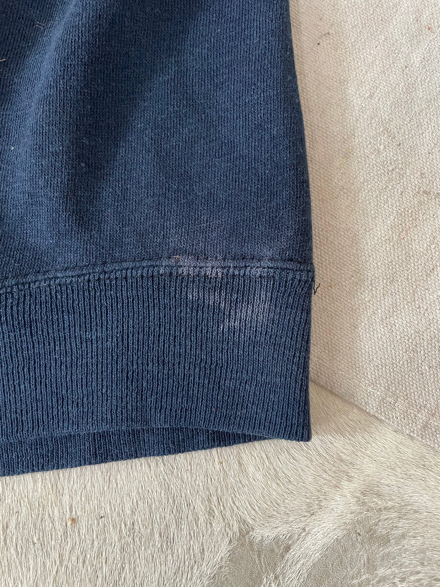 70s/80s Blank Navy Blue Short Sleeve Sweatshirt