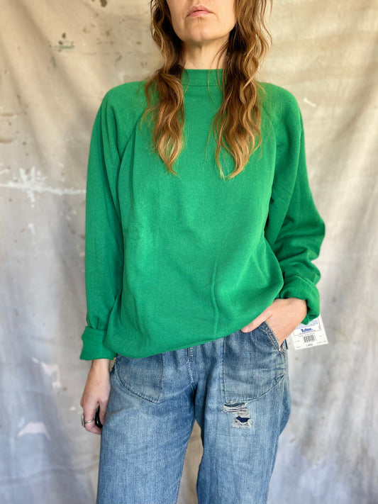 80s Deadstock Blank Green Sweatshirt