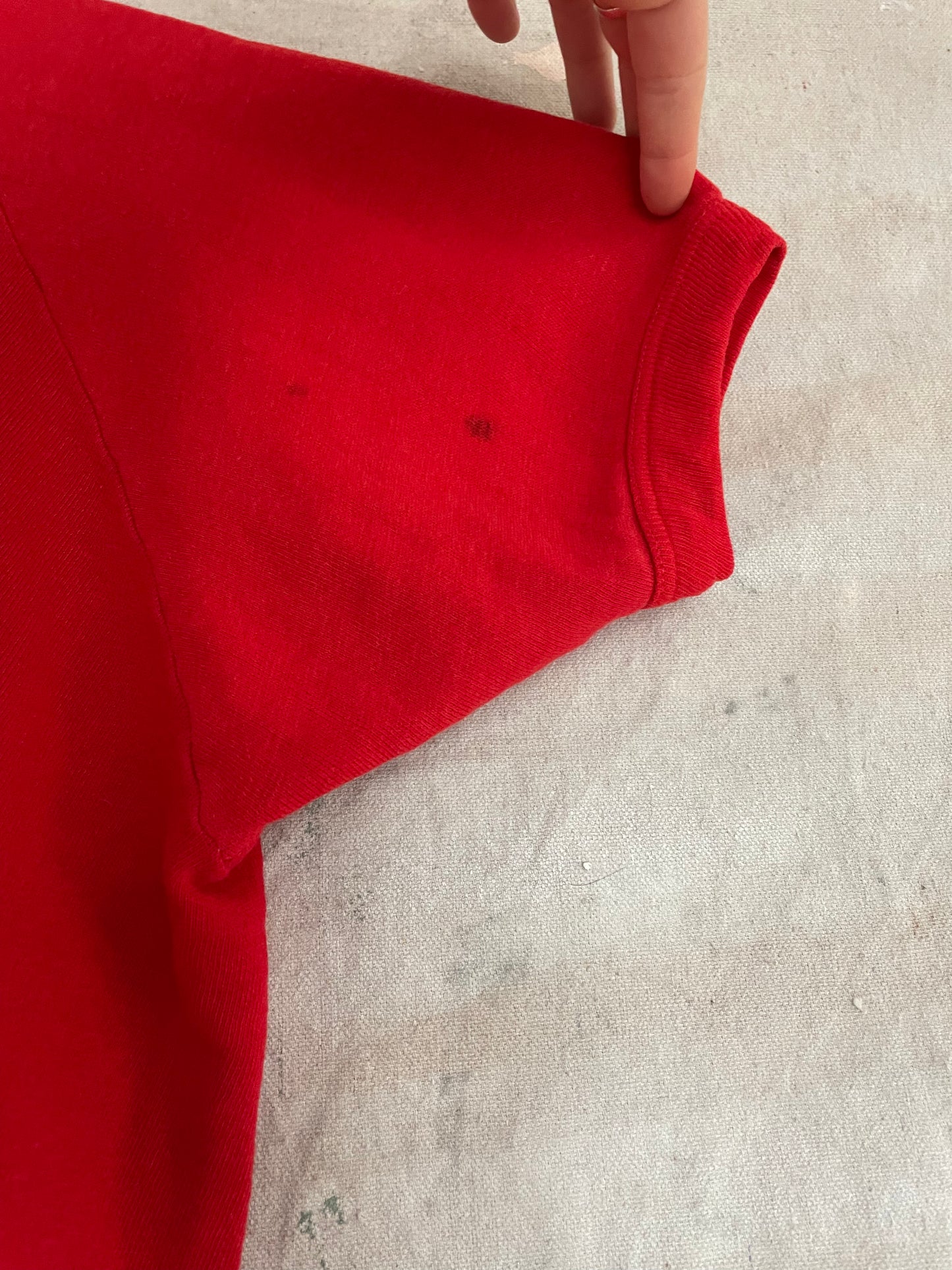 70s Blank Red Short Sleeve Sweatshirt