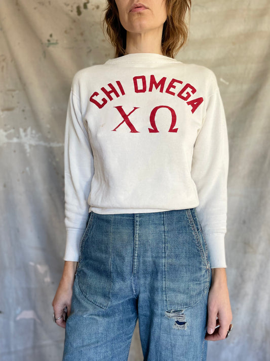 50s Champion Running Man Chi Omega Sweatshirt