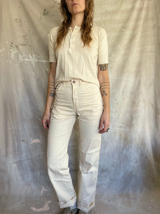70s DeeCee Ecru Carpenter Pants
