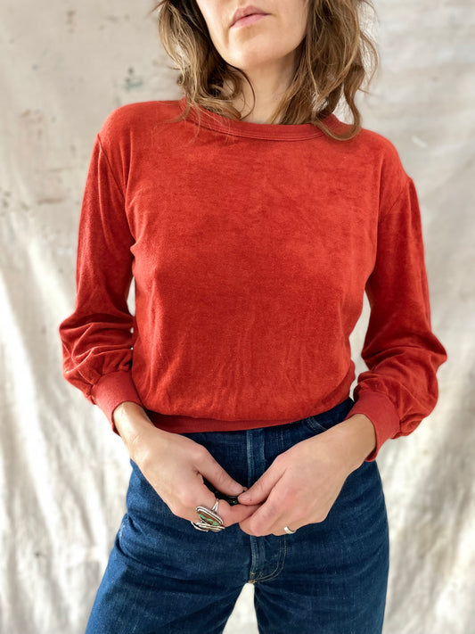 Rust Velour Sweatshirt