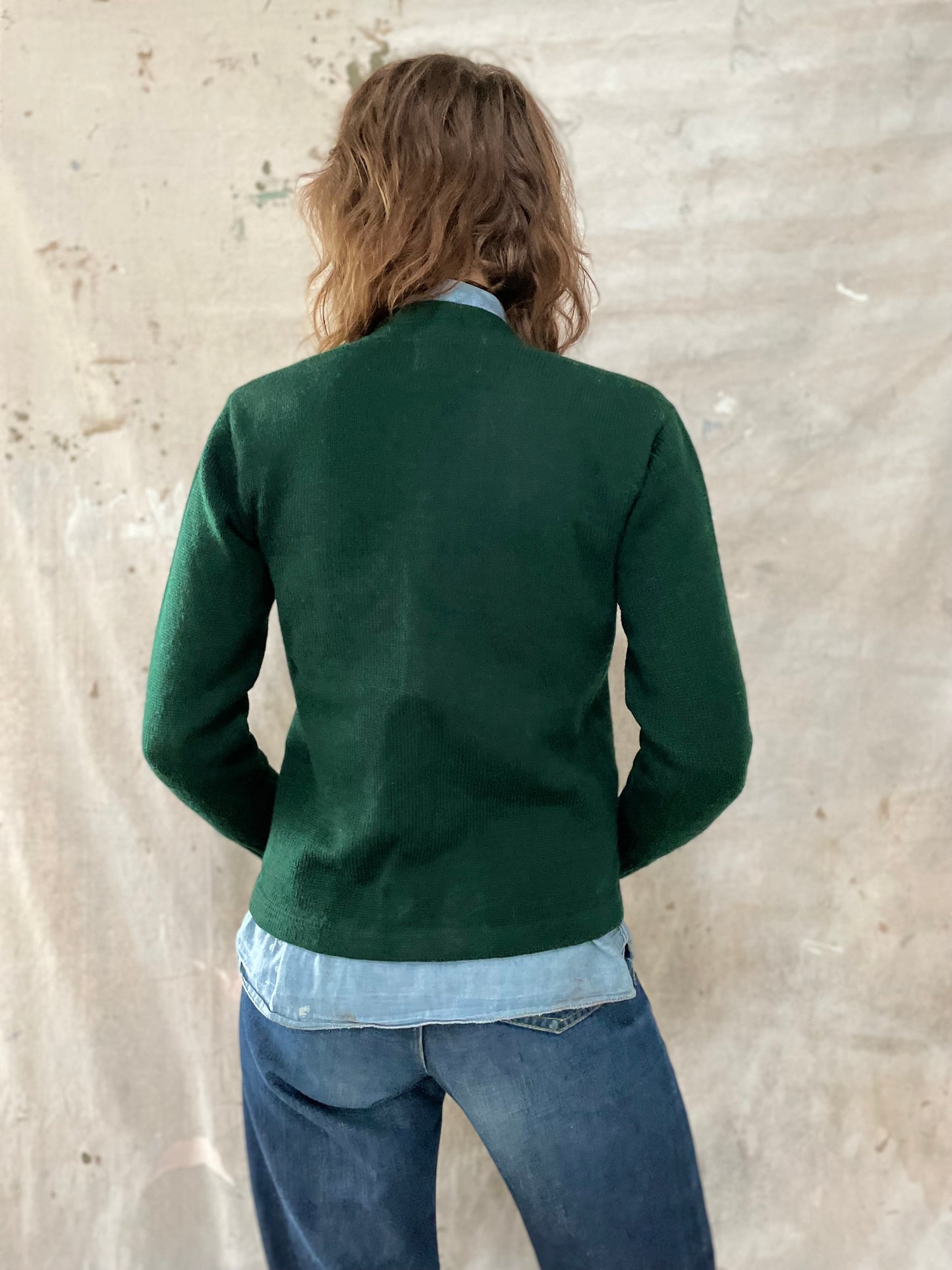 70s Evergreen Varsity Sweater