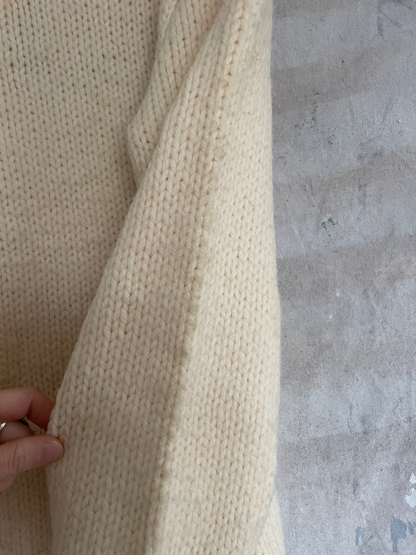 70s/80s Handknit Sweater In Ecru