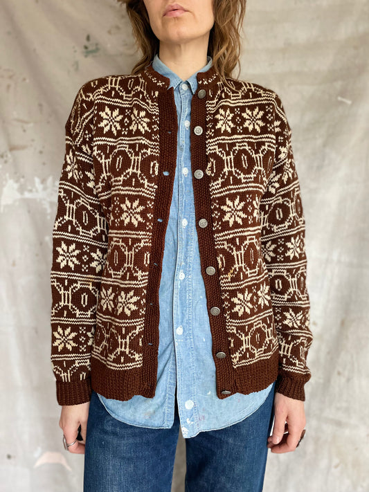 70s Nordic Sweater Cardigan
