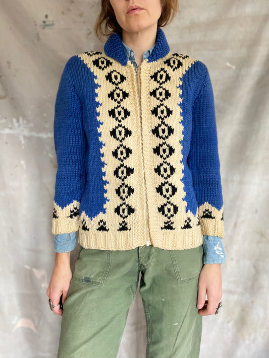 60s Handknit Cowichan Style Sweater