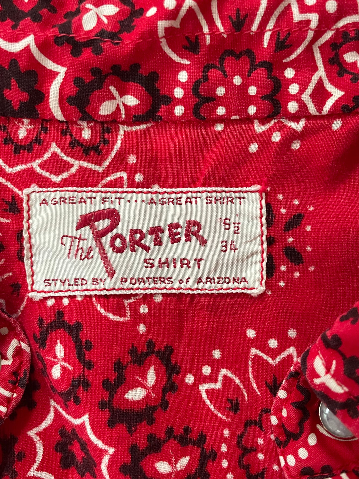 50s/60s Red Bandana Western Shirt