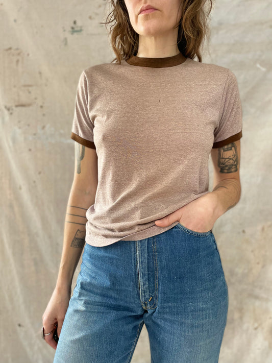 80s Brown Ringer Tee By Skipper