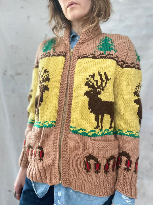 Hand Knit Mary Maxim Deer Sweater