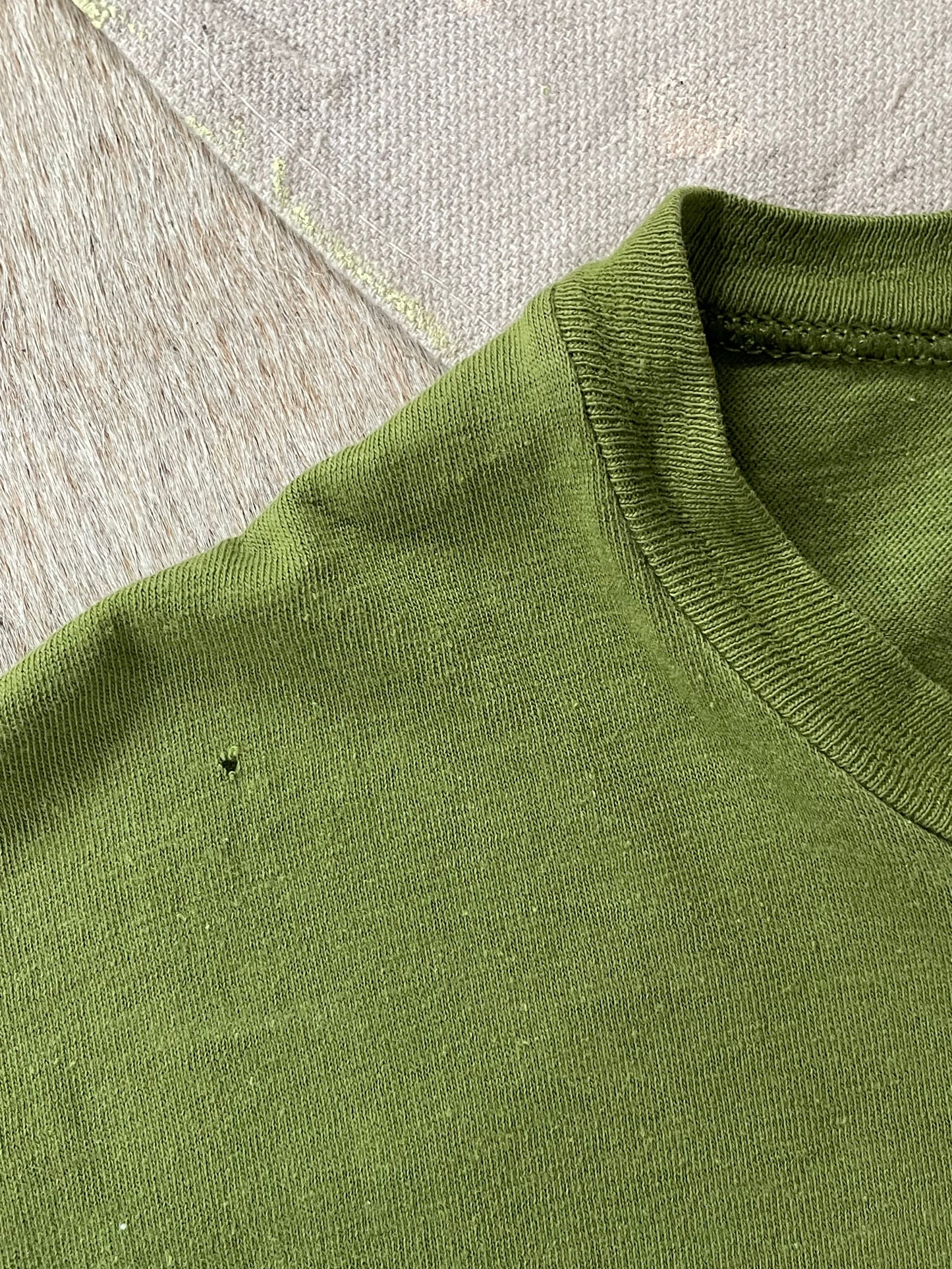 70s Hanes Avocado Green Blank Tee