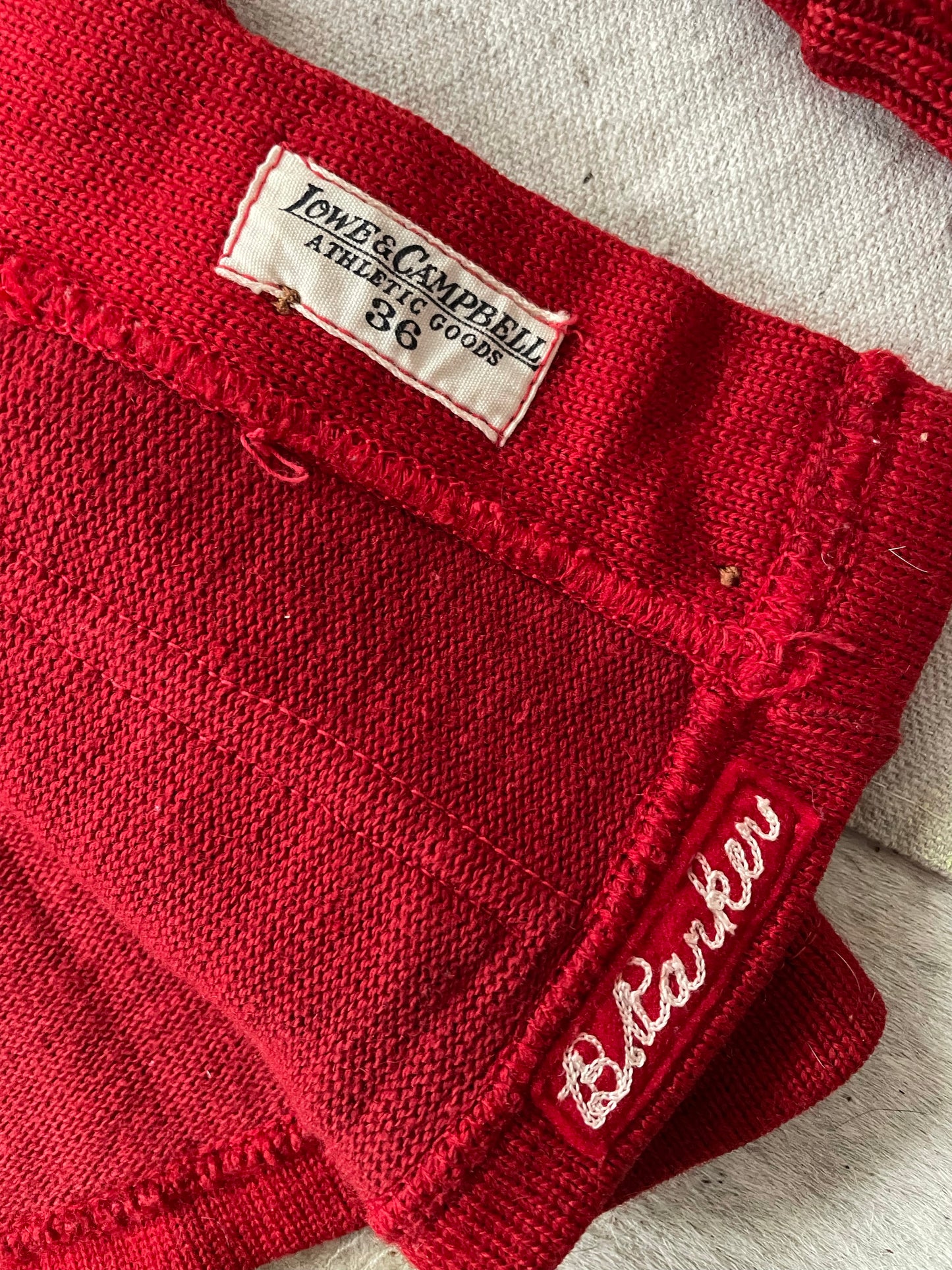50s/60s Lowe and Campbell Red Varsity Sweater