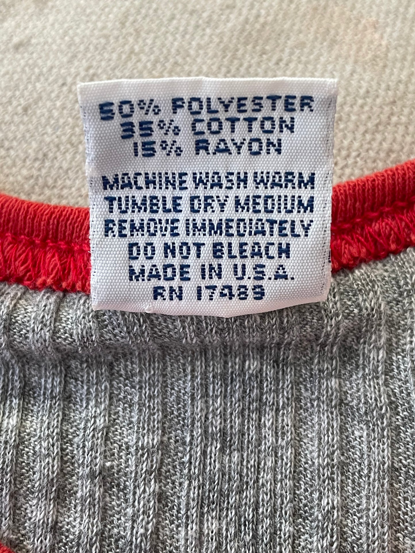 80s Ribbed Grey Tank Top