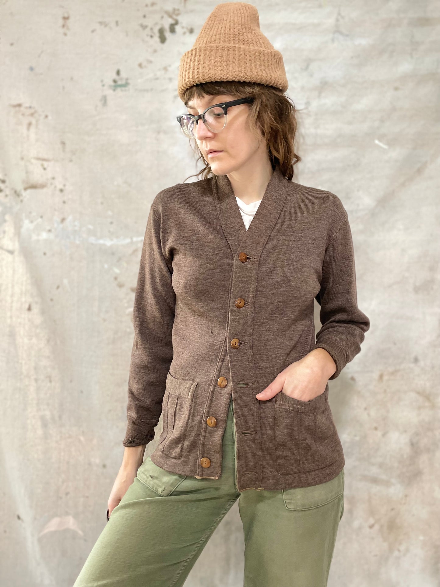 30s Athletic Cardigan Sweater