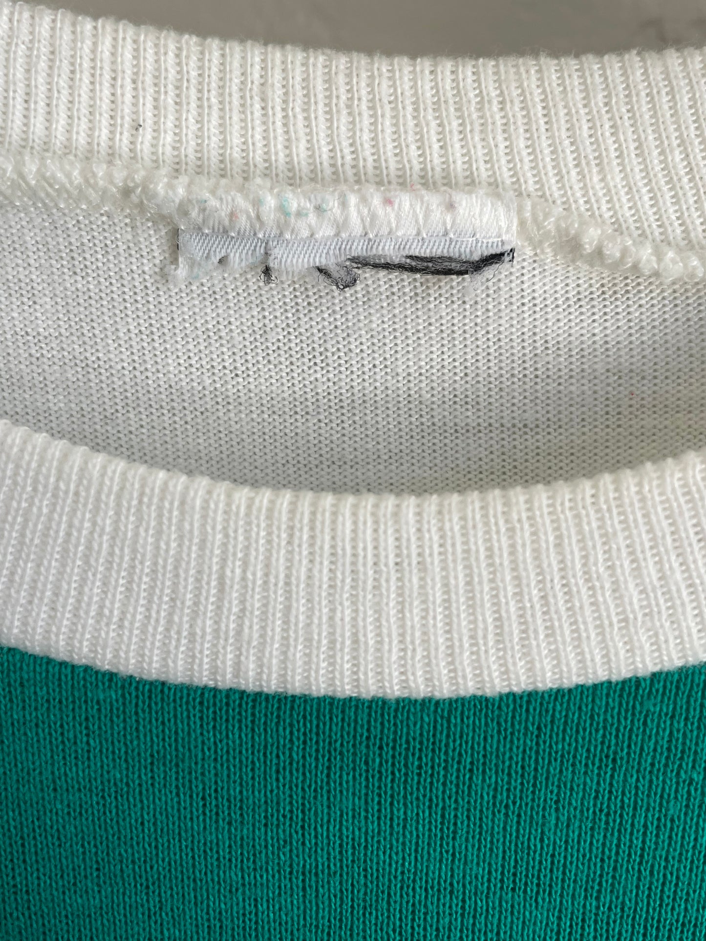 80s Green and White Striped Tee