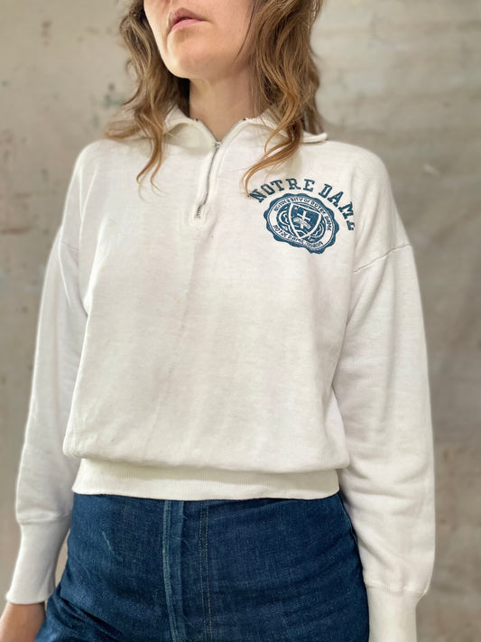 50s Champion Notre Dame Quarter Zip Sweatshirt
