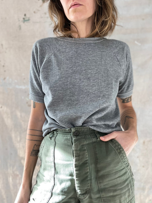 Heather Grey Short Sleeve Sweatshirt