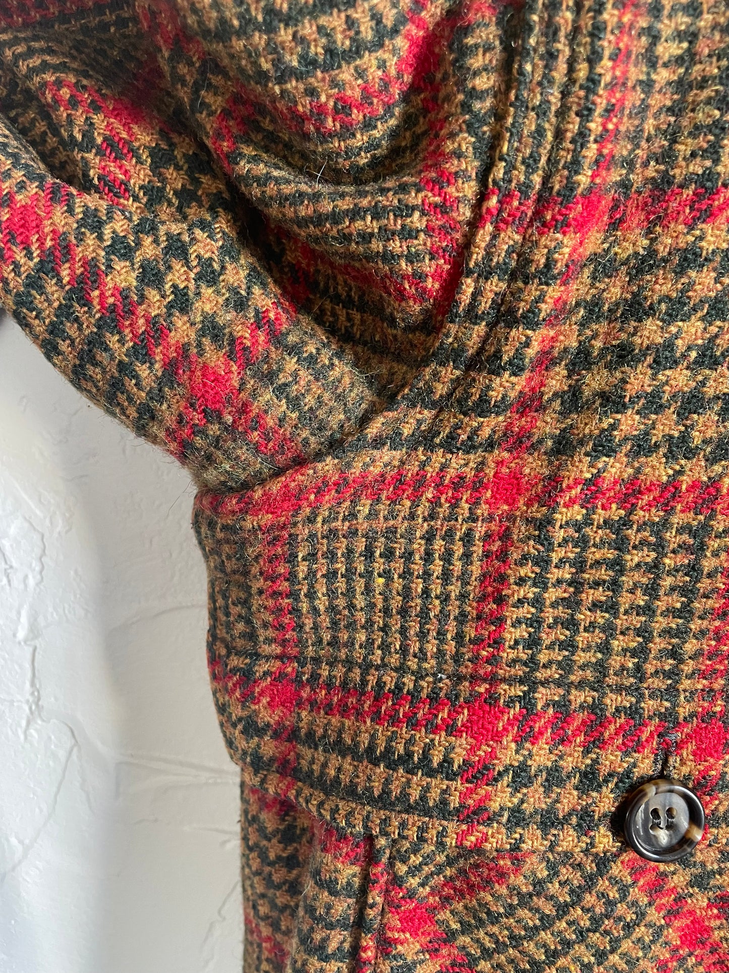 80s Houndstooth Plaid Woolrich Shirt Jacket