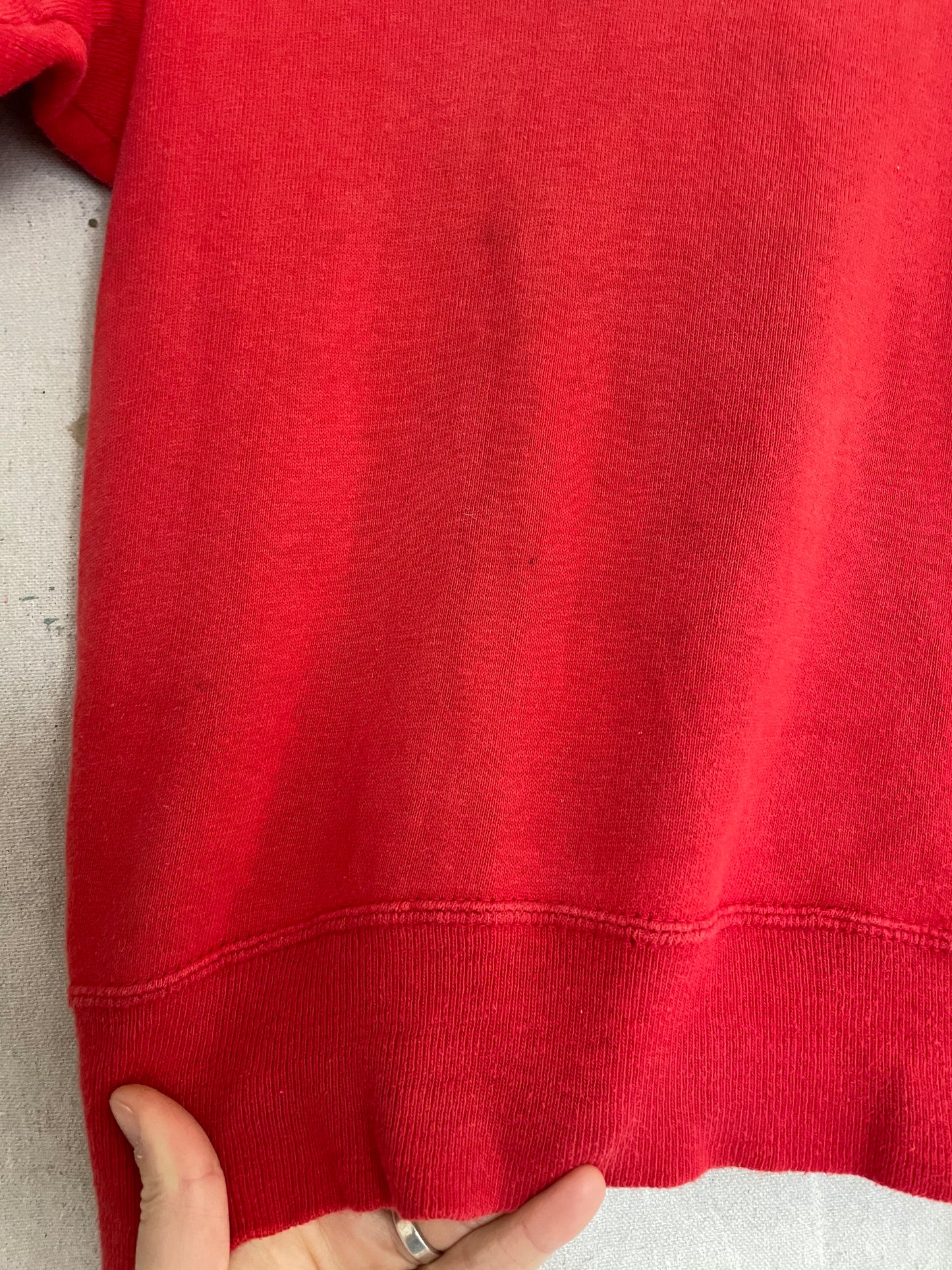 50s/60s Sears Roebuck Faded Red Quarter Zip Sweatshirt