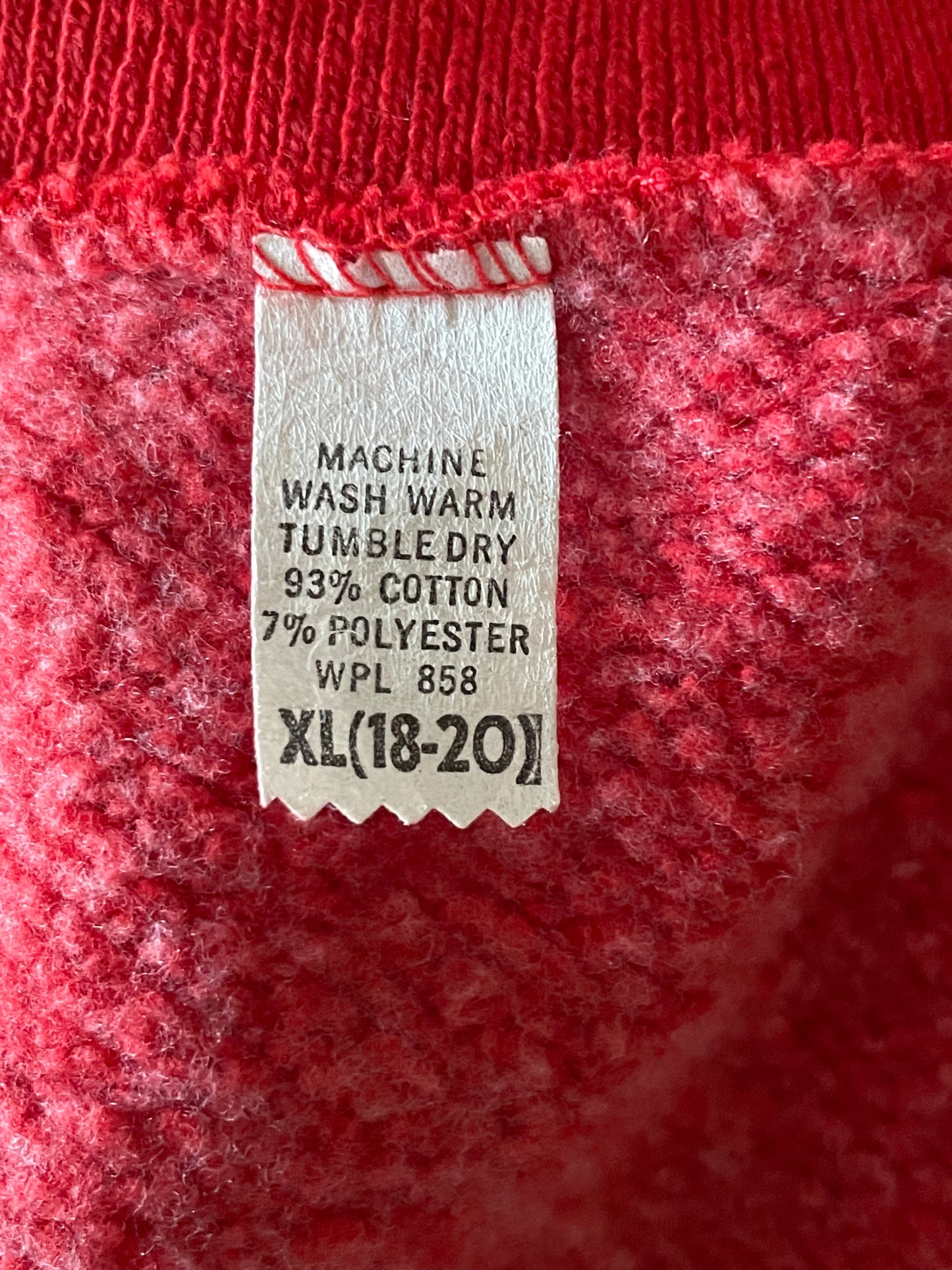 70s Blank Red Short Sleeve Sweatshirt