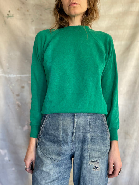80s Hanes Blank Green Sweatshirt