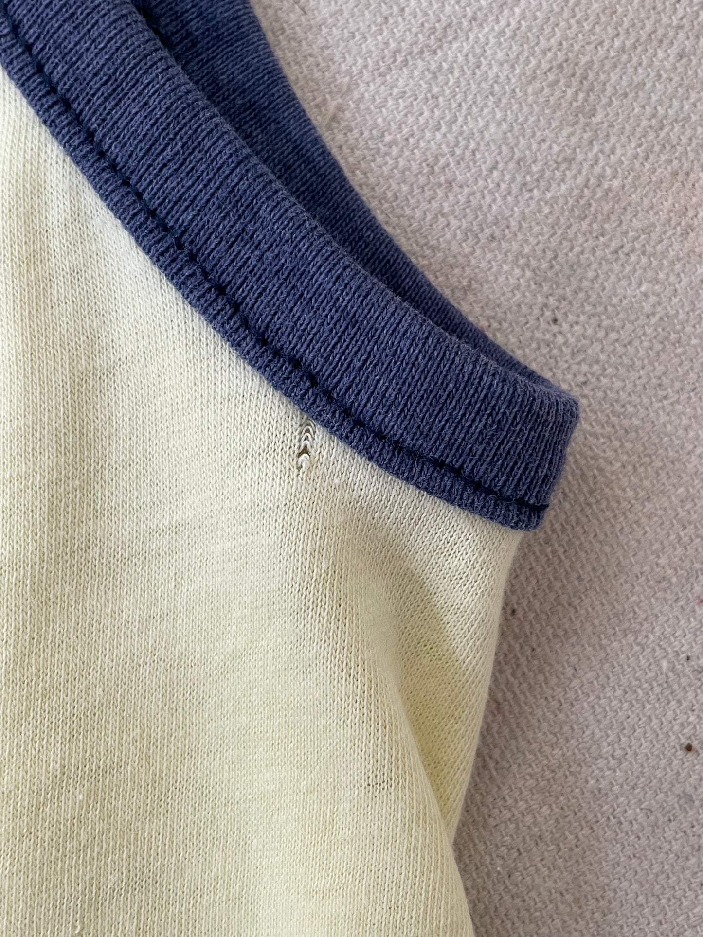 70s/80s Pale Yellow and Blue Tank Top