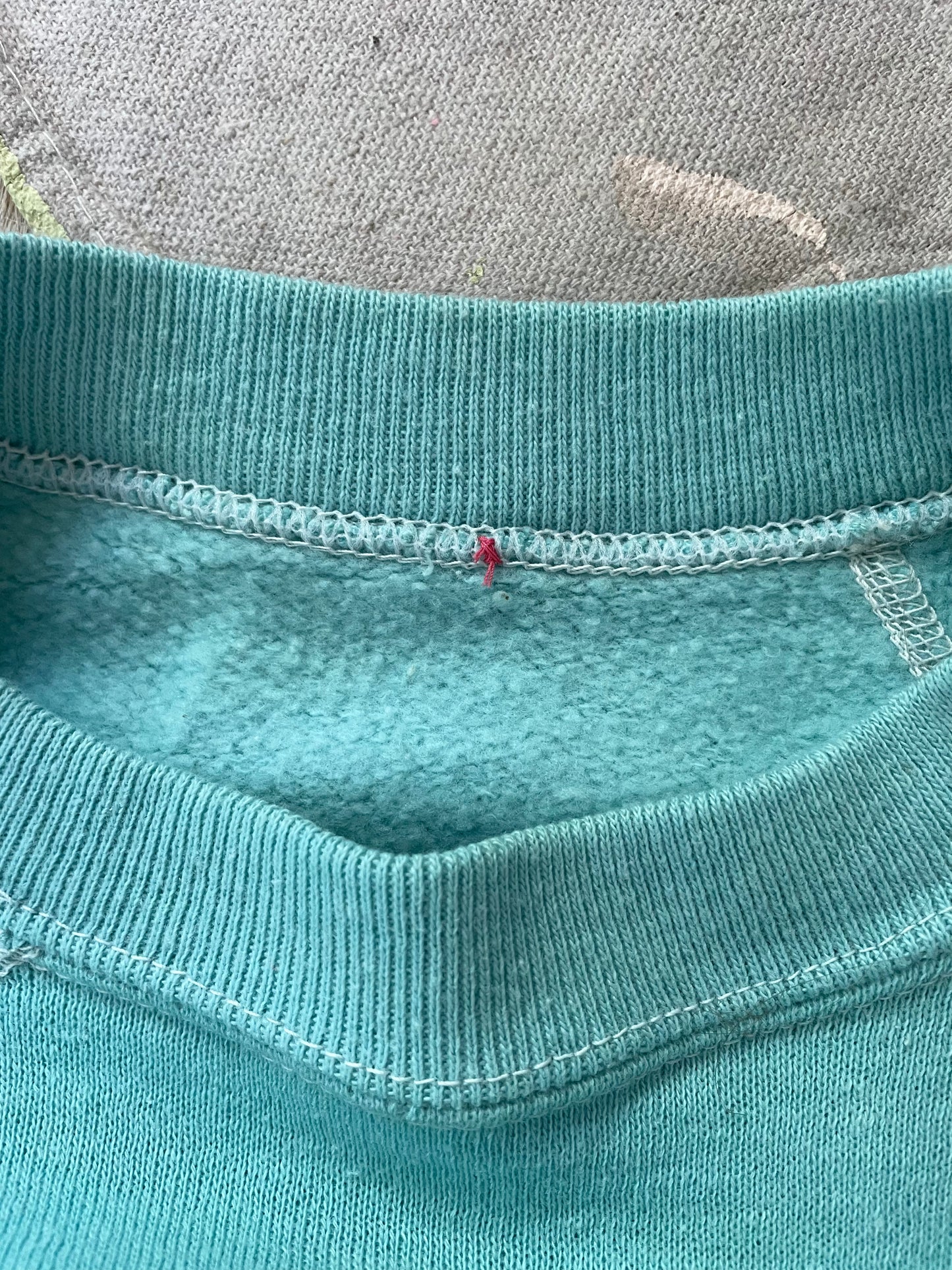 80s Blank Teal Short Sleeve Sweatshirt