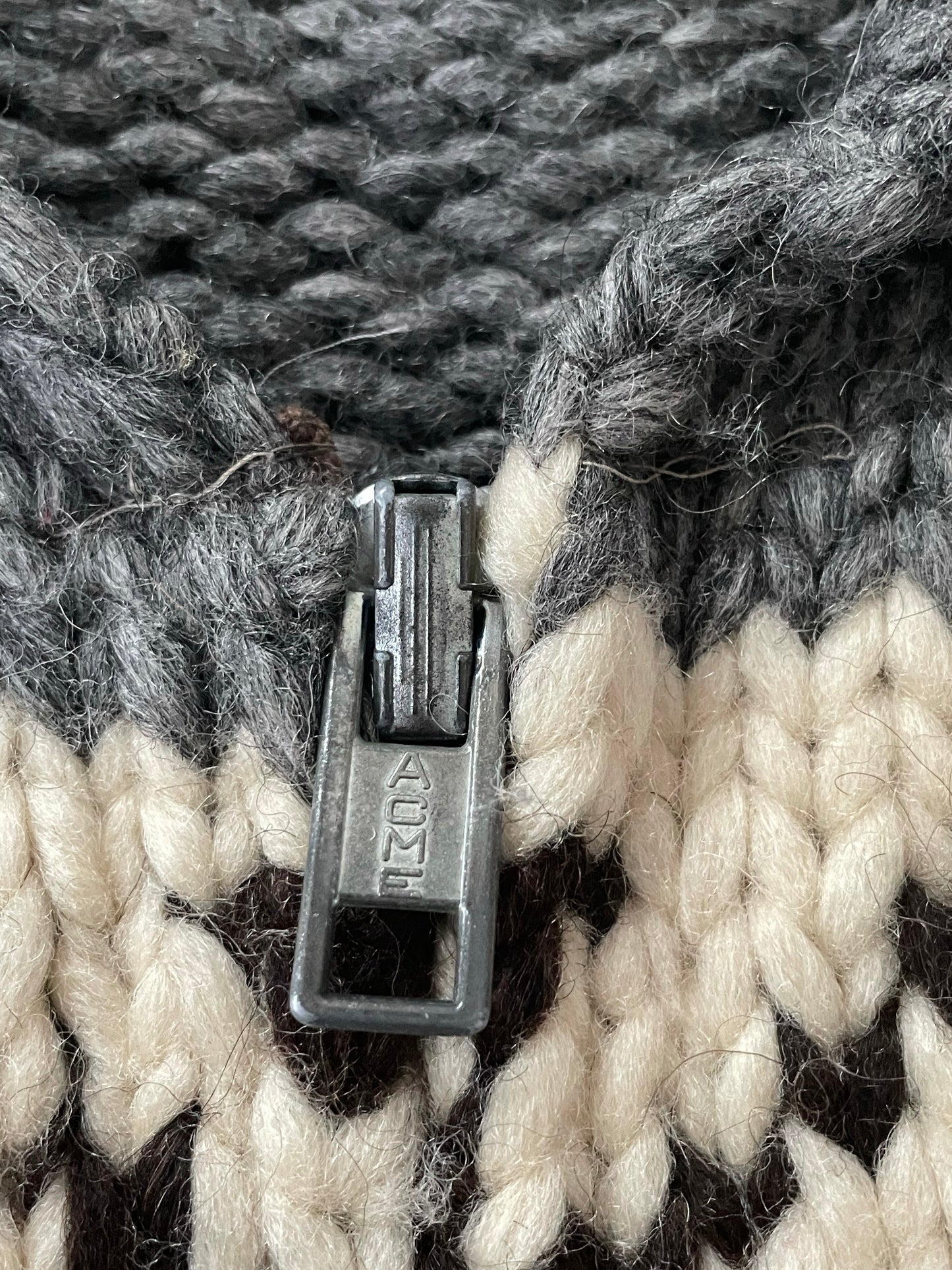 Hand Knit Cowichan Style Sweater Grey