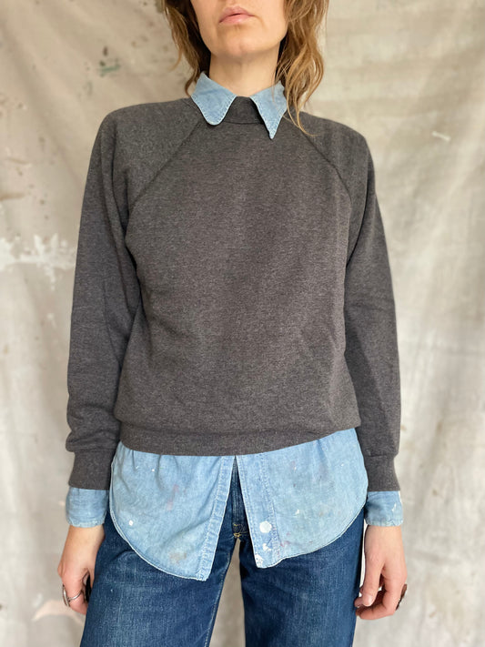 80s Blank Gray Sweatshirt
