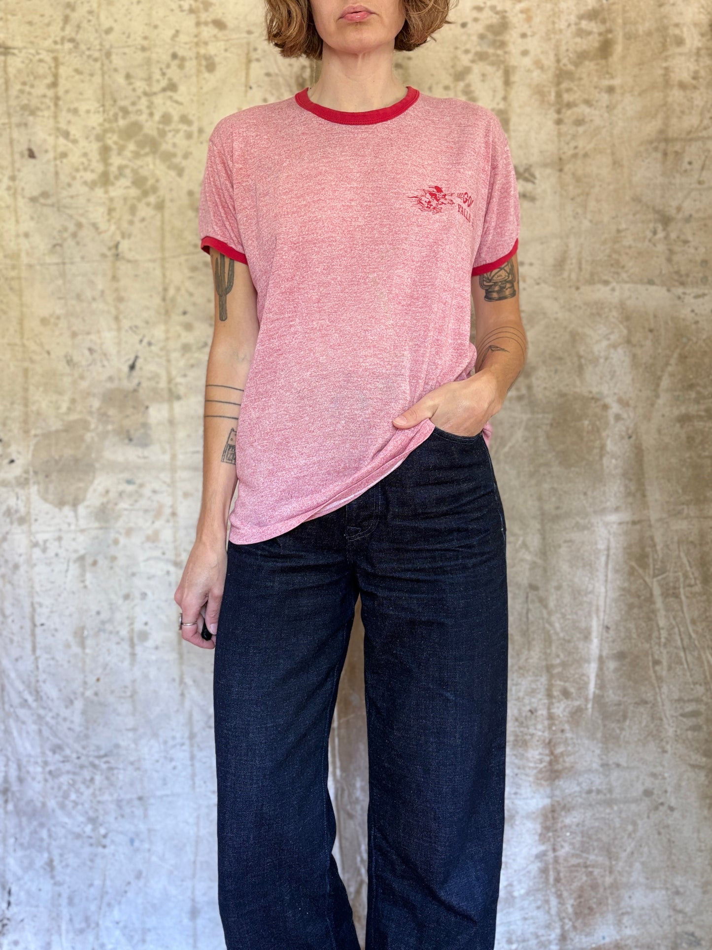 Vintage 70s Let’s Go Falls A.C. Ringer Tee