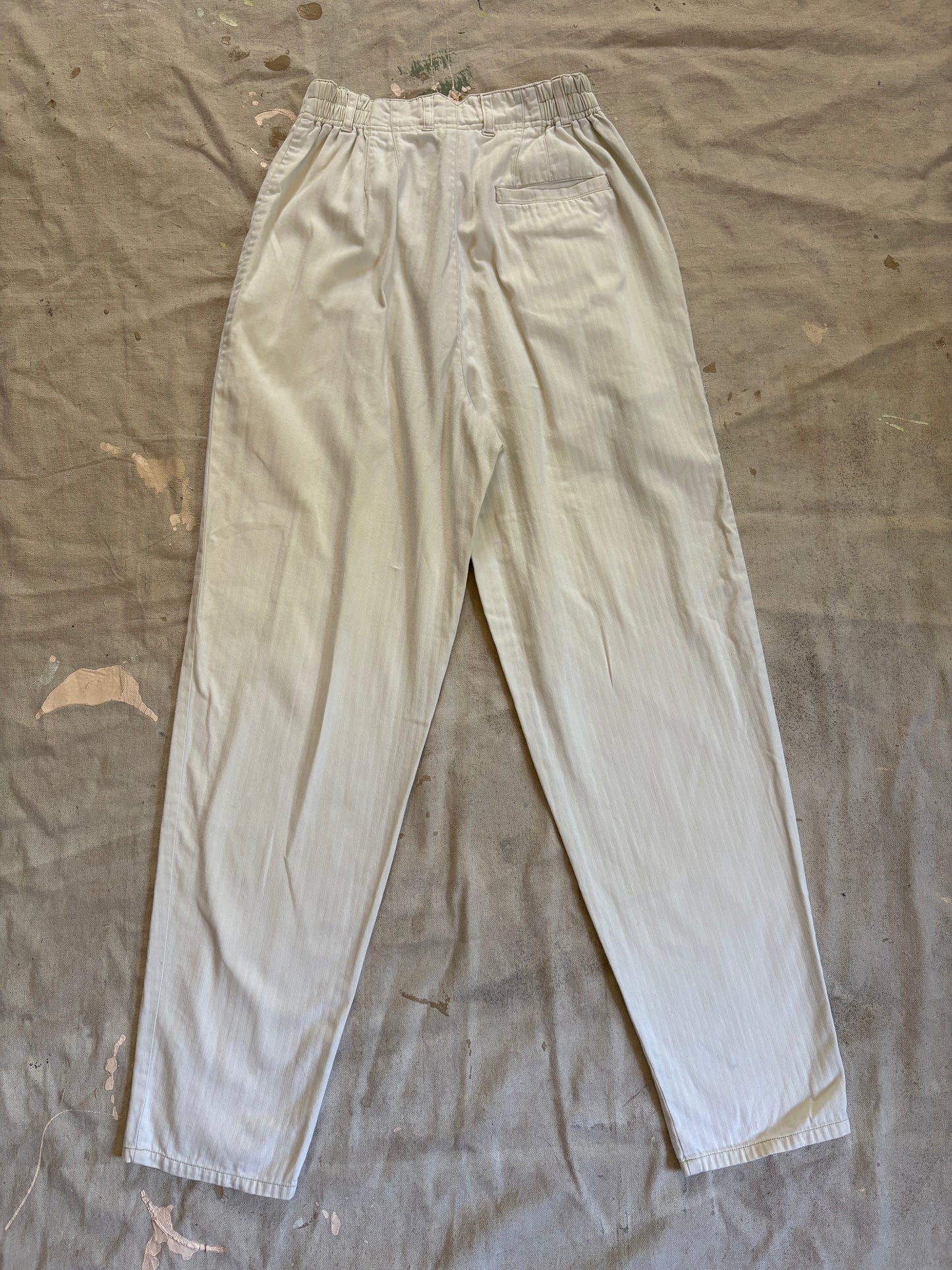 90s Off-White HBT Herringbone Twill Pleated Slacks