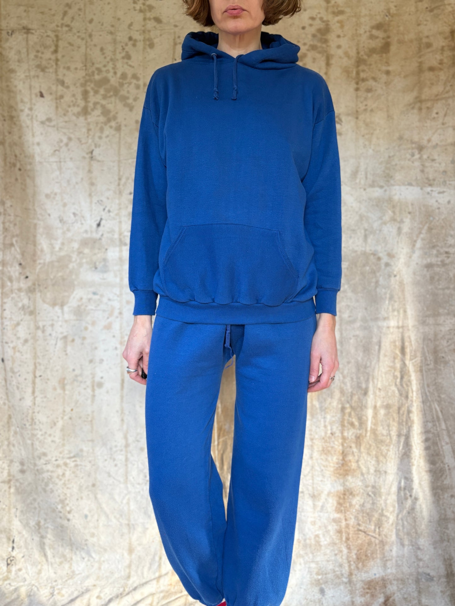 70s/80s Blank Blue Sweatshirt Sweatpants 2pc Set