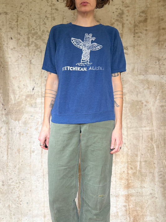 80s Ketchikan Alaska Short Sleeve Sweatshirt