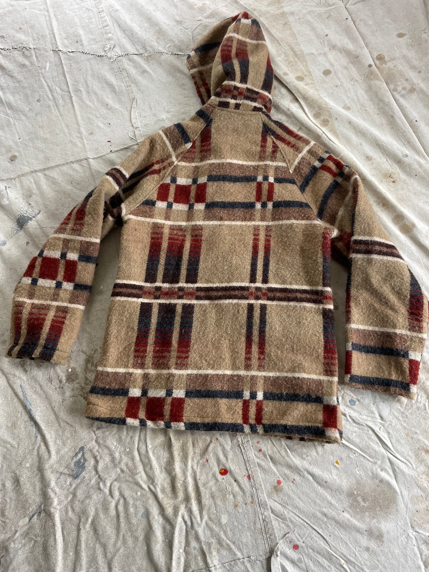 80s Plaid Wool Coat