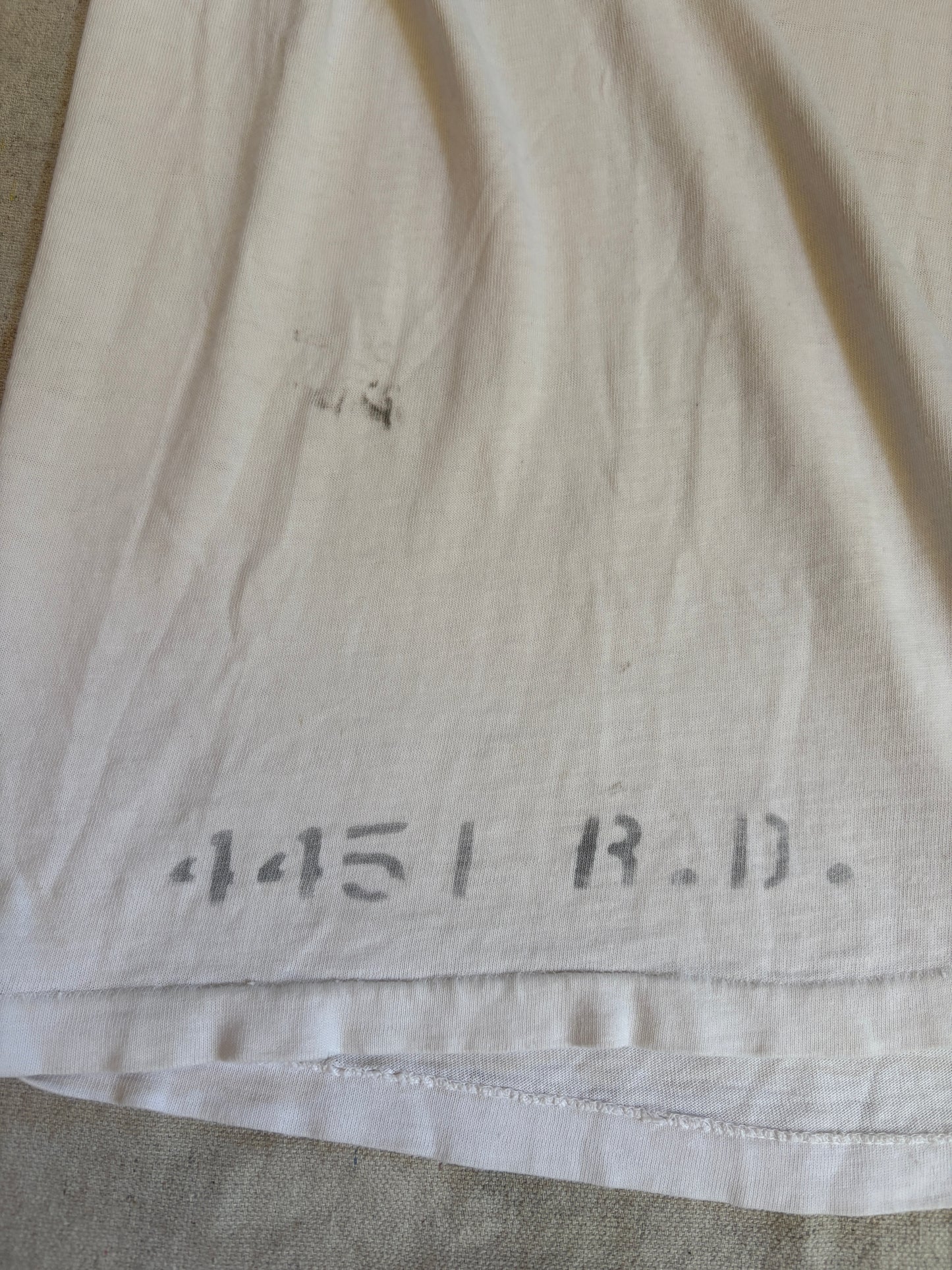 Vintage 60s US Naval Academy Stencil Ringer Tee