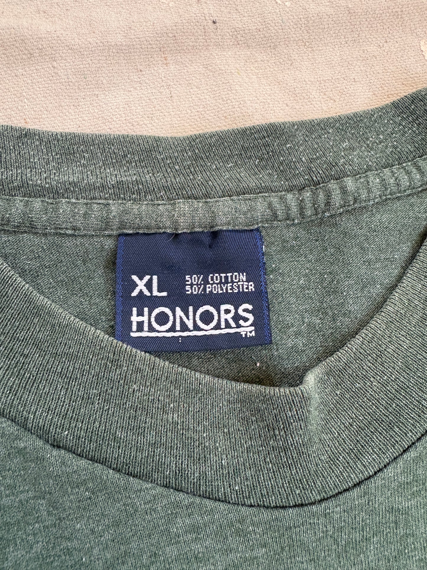 Vintage 90s Blank Green Pocket Tee