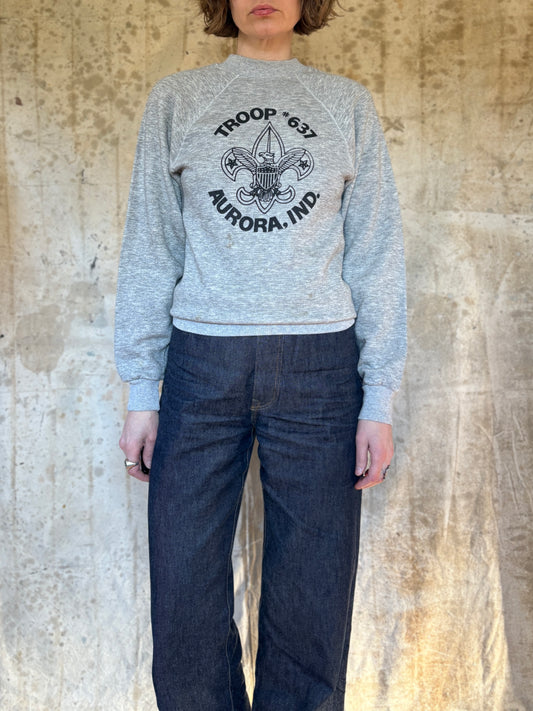 80s Boy Scouts BSA Troop 637 Aurora, Indiana Sweatshirt