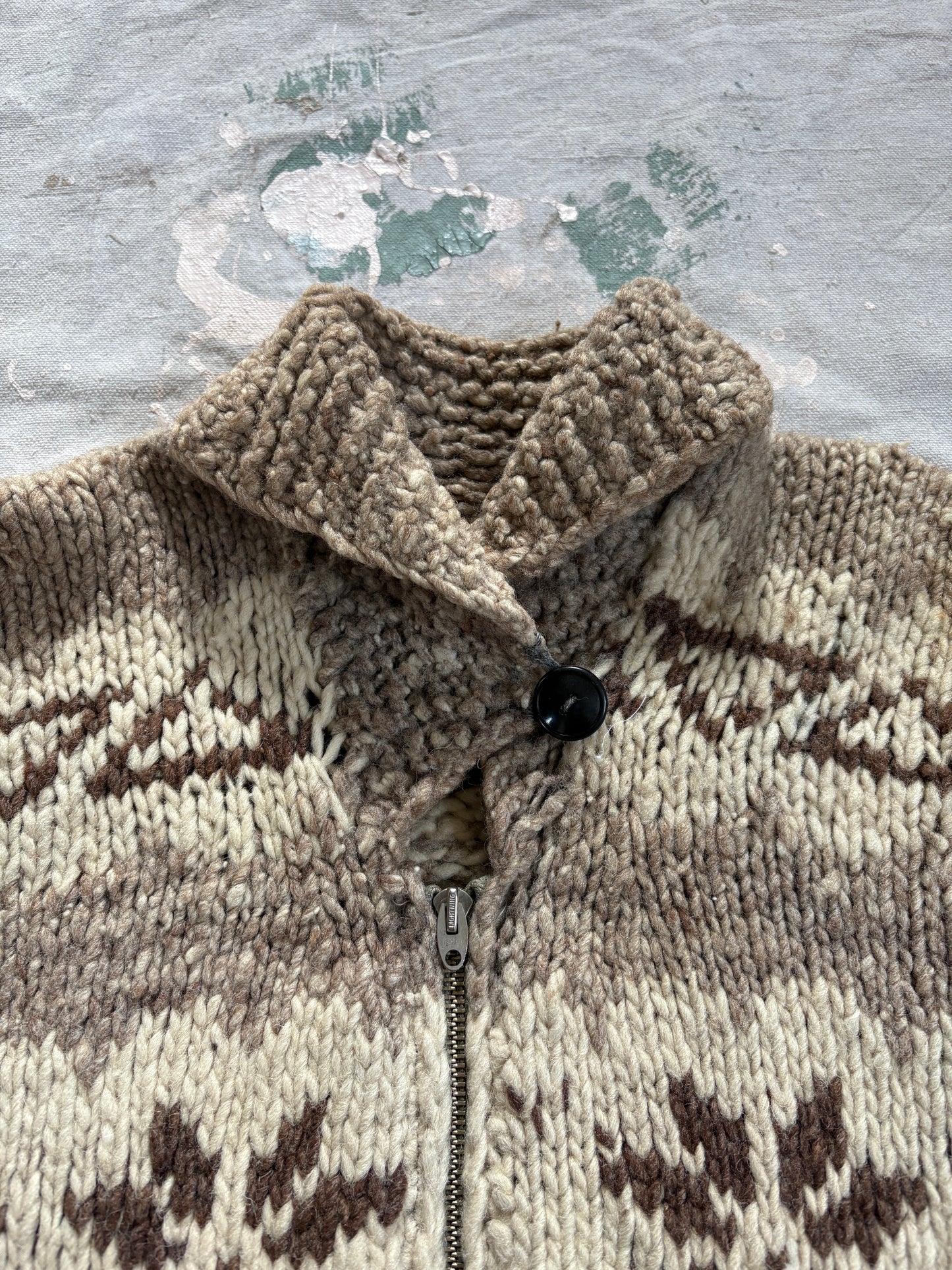 50s Snowflake Cowichan Style Sweater