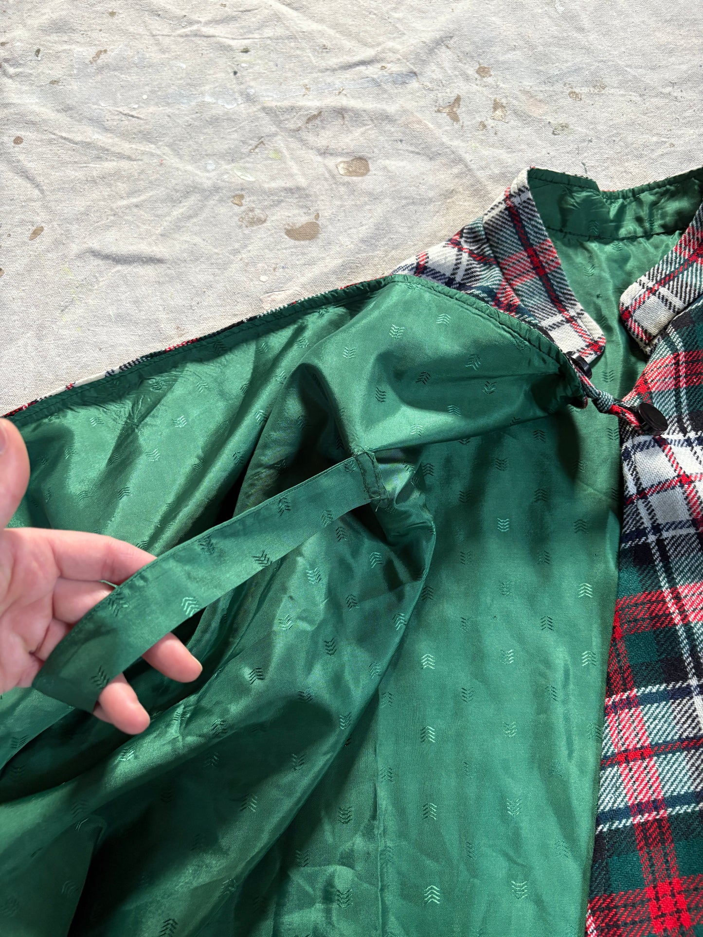 Vintage 70s Handmade Plaid Cape