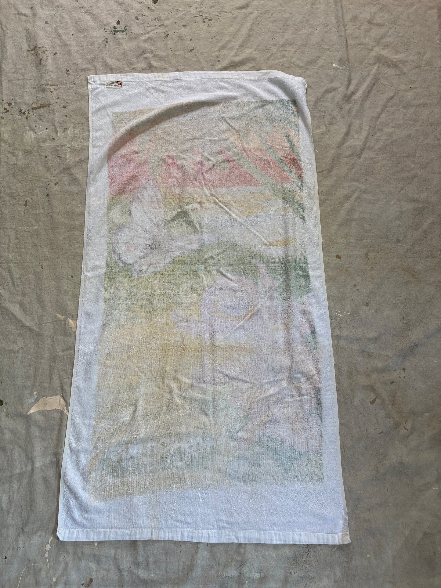 Vintage Fashion Bug Tropical Scene Beach Towel