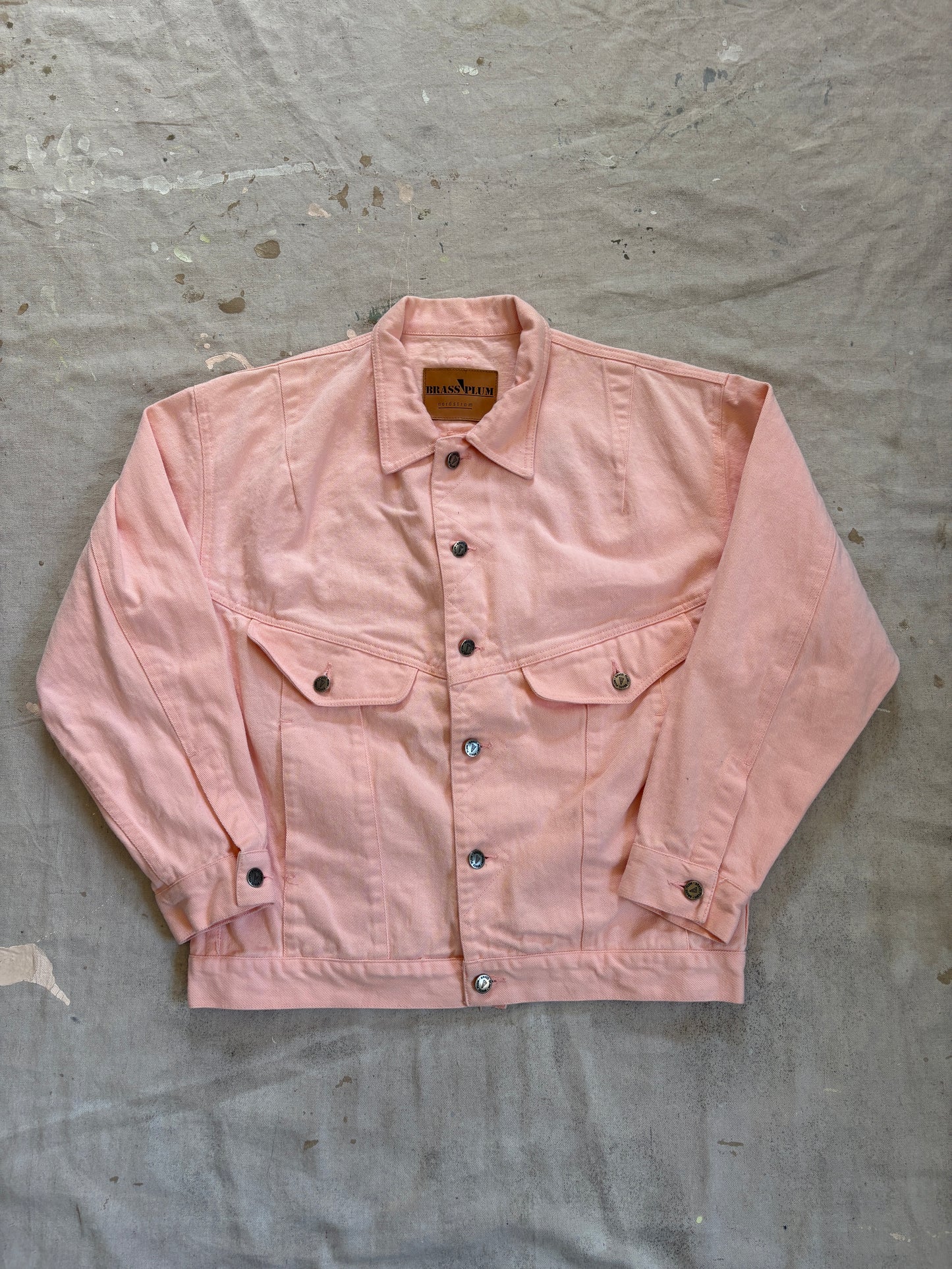 Vintage 90s Nordstrom Pale Pink Jean Jacket