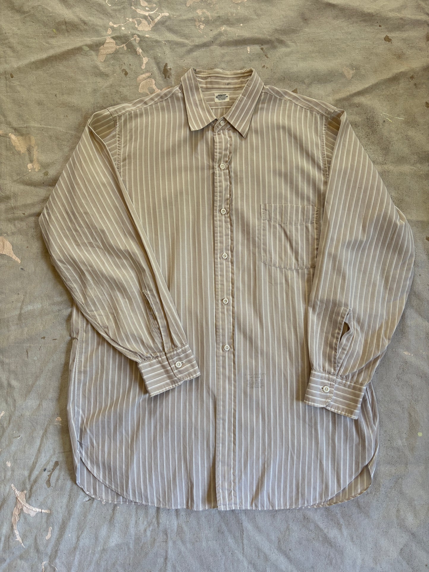 50s Arrow Sanforized Stripe Button Down Shirt