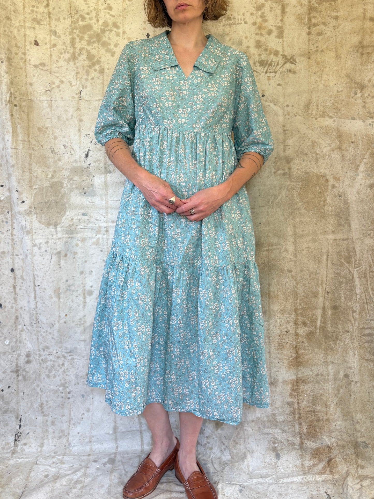 Vintage 80s Handmade Floral Dress
