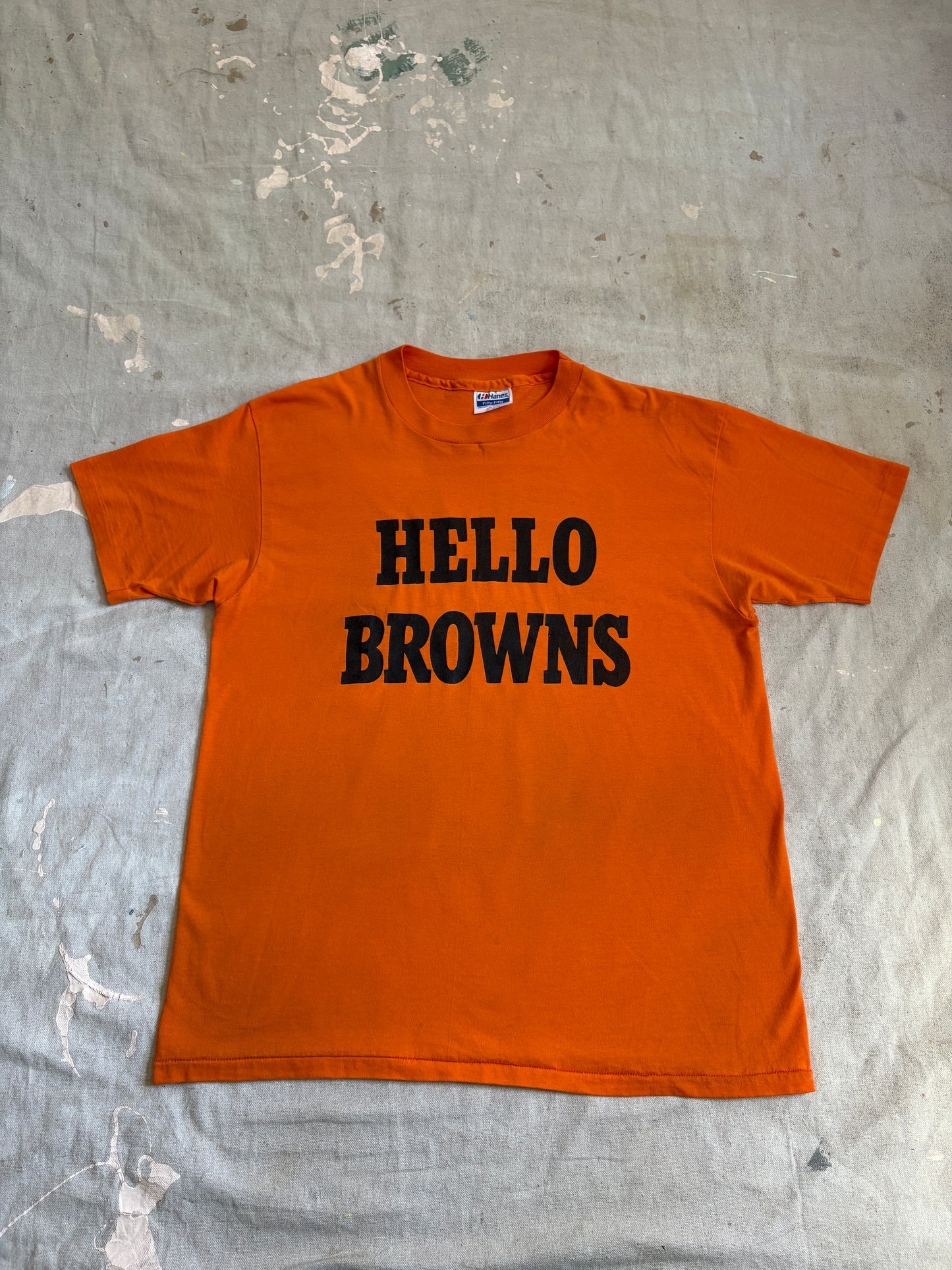 Vintage 80s Hello Browns Goodbye Steelers Tee