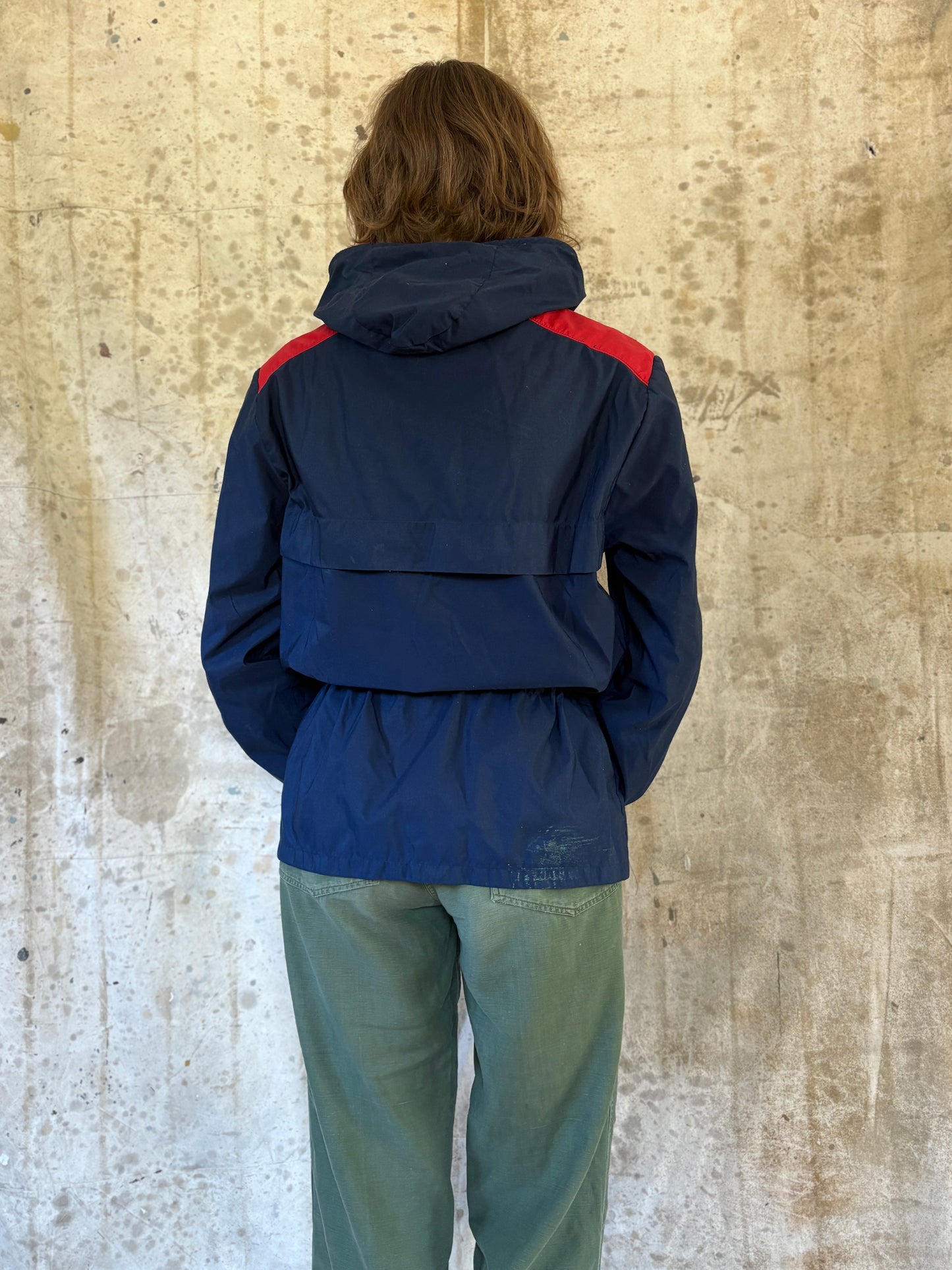 Vintage 80s Blue And Red Anorak Jacket