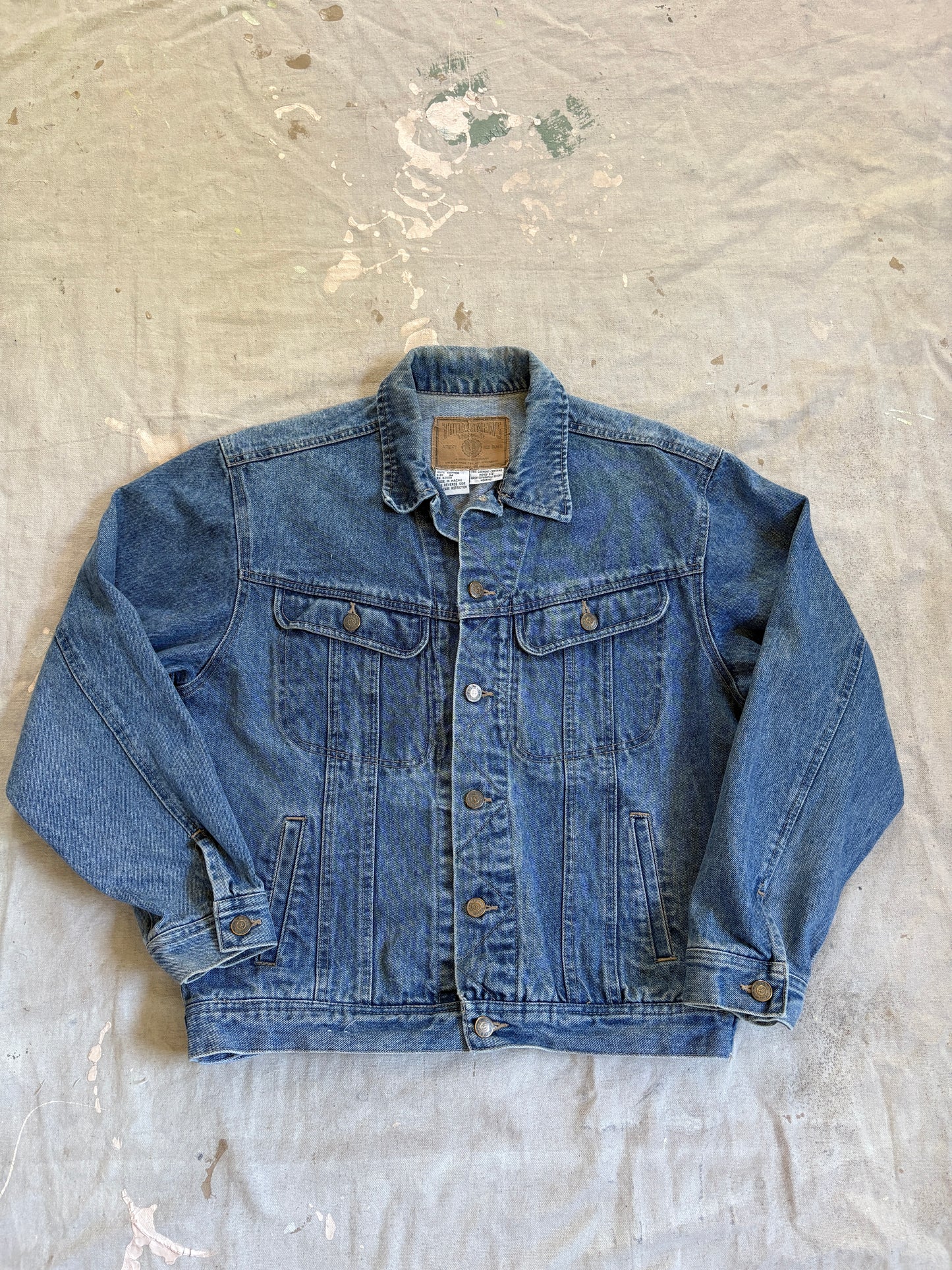 Vintage 90s Today’s News Jean Jacket Air Borne Patch
