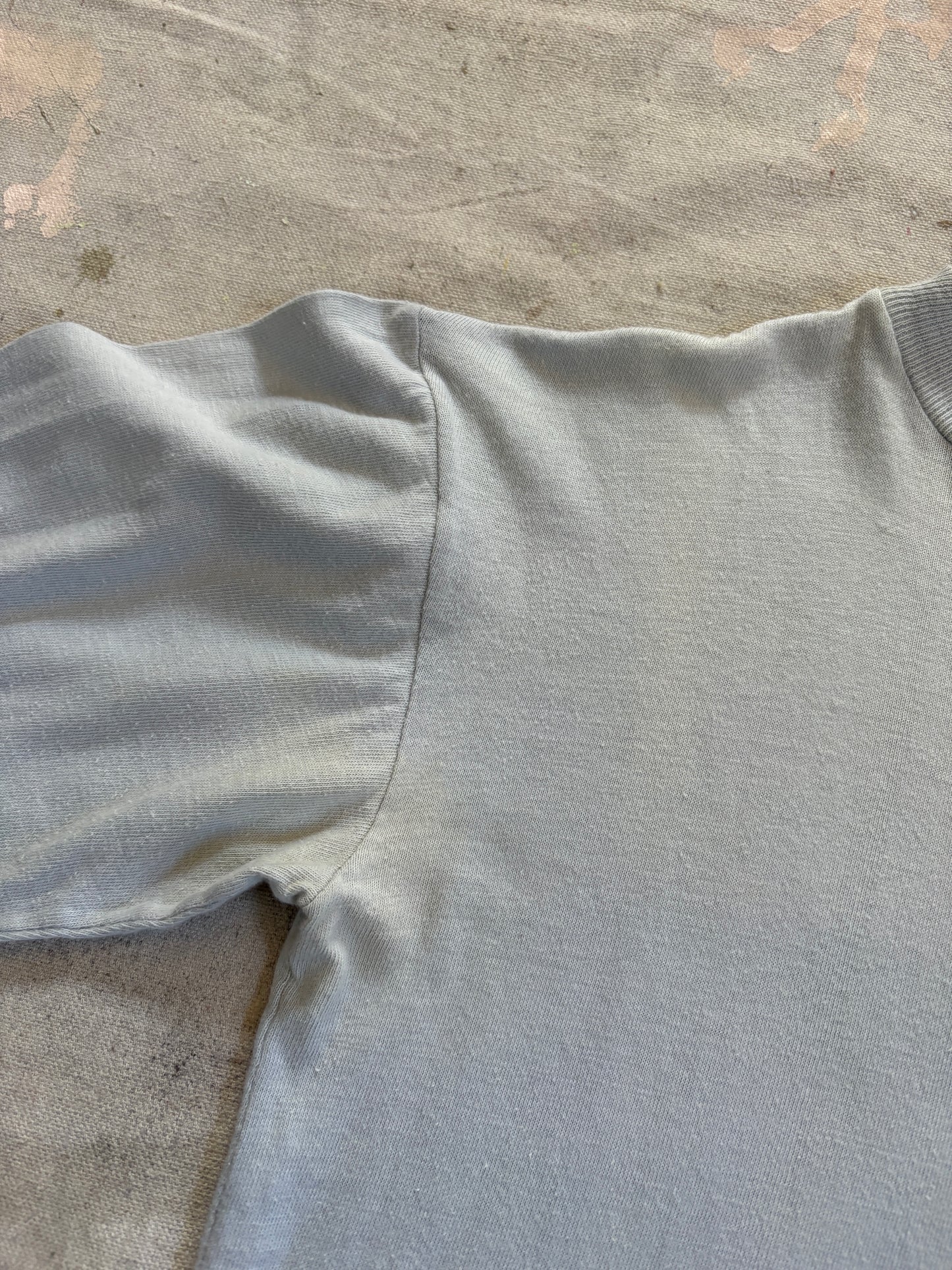 Vintage 50s Pale Blue Blank Pocket Tee