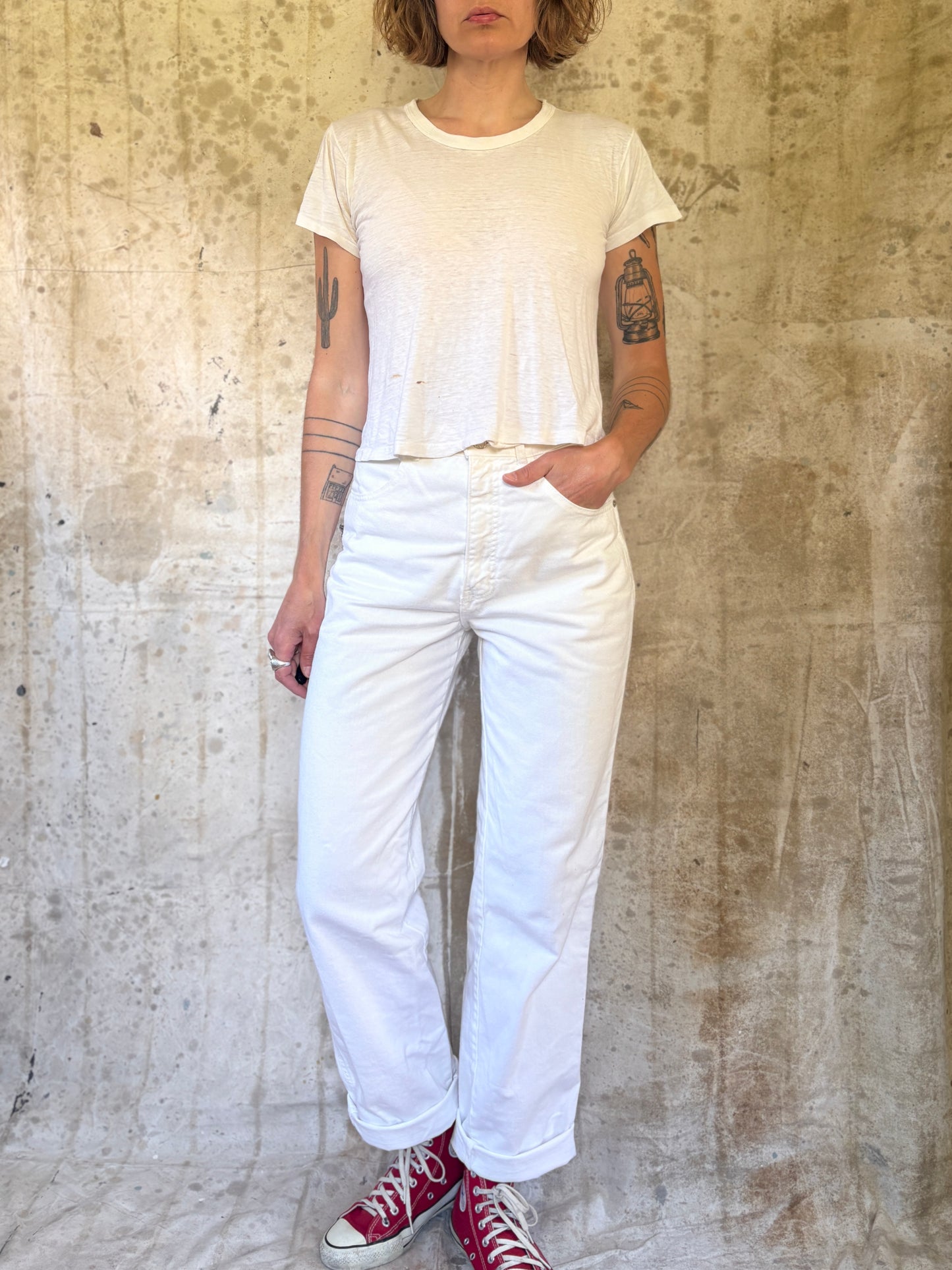 Vintage 80s Brittania White Jeans