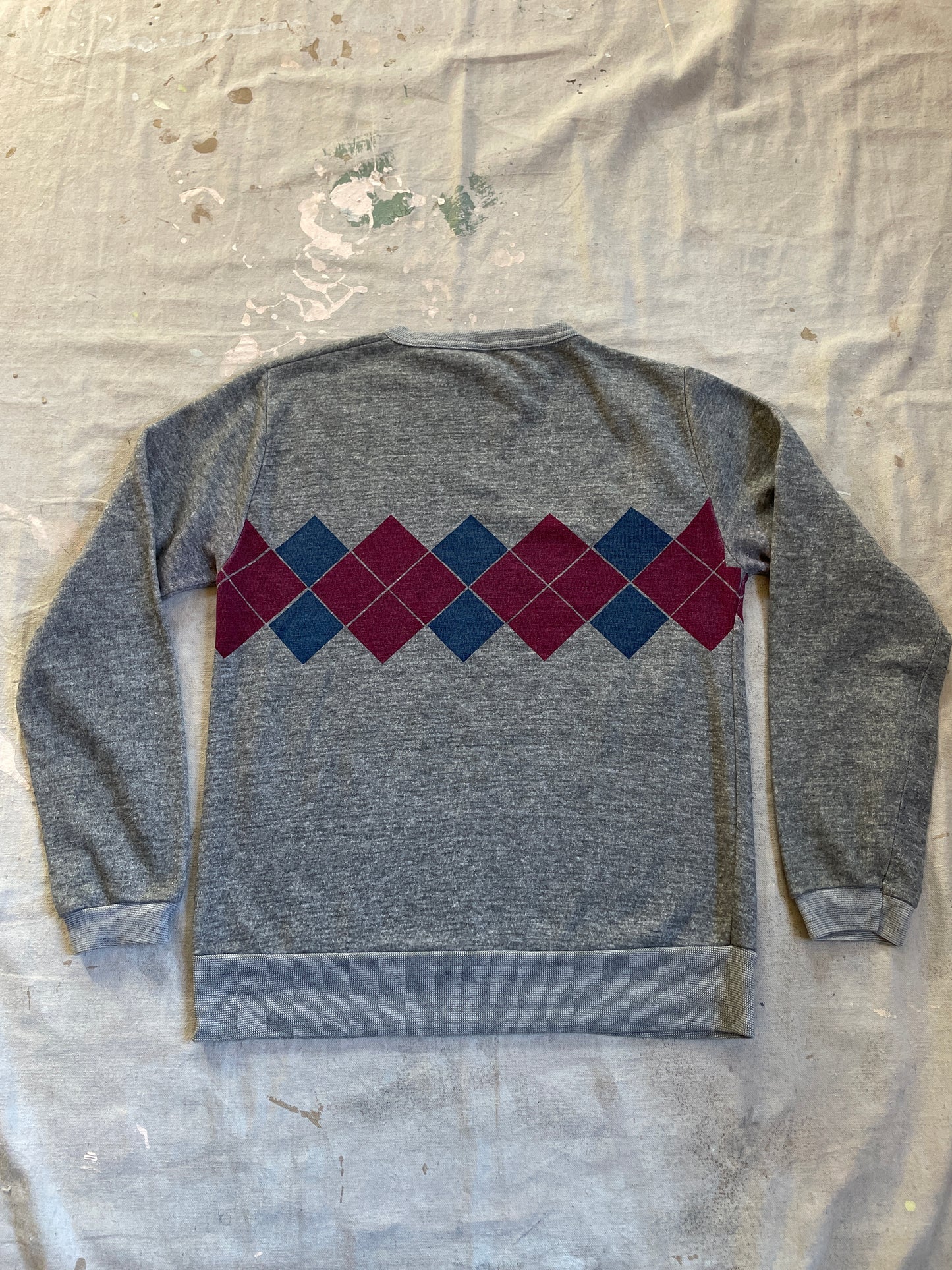 80s Argyle Pattern Sweatshirt